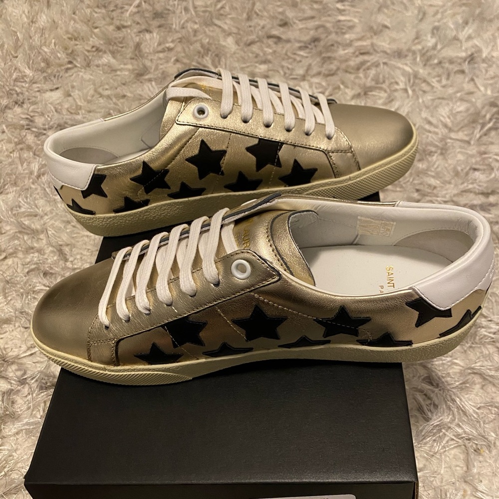 ⭐️HP⭐️ YSL Court Classic Metallic Star Sneaker - Picture 6 of 9
